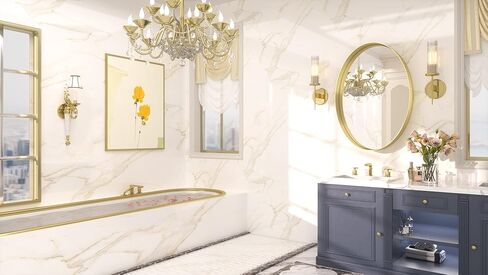 TETOTE Brushed Nickel Bathroom Mirror 24 x 36 Inch for Vanity Metal Framed Mirror Modern Farmhouse for Living Room Entryway(Horizontal/Vertical) in Kuwait