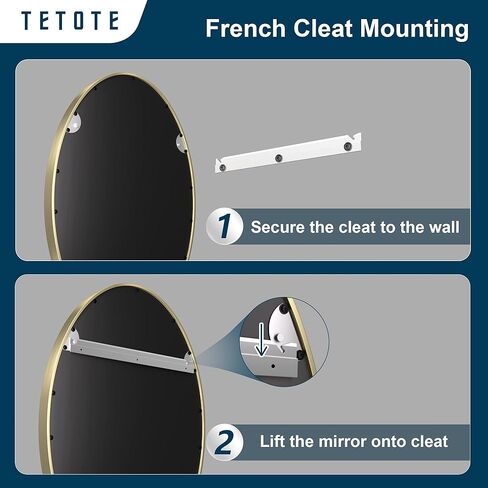 TETOTE Brushed Nickel Bathroom Mirror 24 x 36 Inch for Vanity Metal Framed Mirror Modern Farmhouse for Living Room Entryway(Horizontal/Vertical) in Kuwait