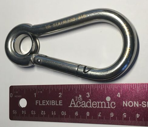 US STAINLESS Stainless Steel 316 Spring Hook with Eyelet Carabiner 7/16" (11mm) Marine Grade in Saudi Arabia