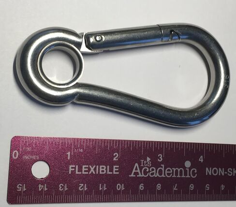 US STAINLESS Stainless Steel 316 Spring Hook with Eyelet Carabiner 7/16" (11mm) Marine Grade in Saudi Arabia