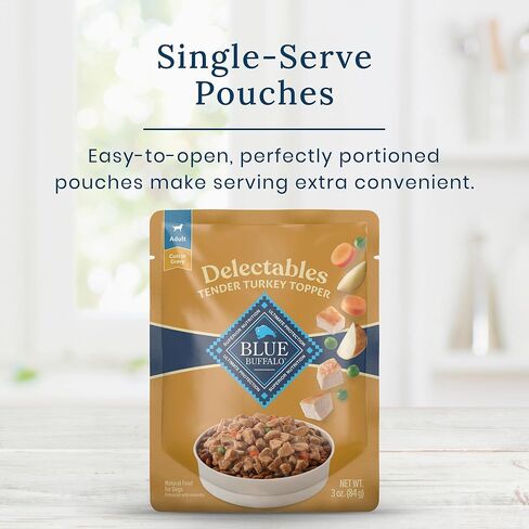 مجموعة متنوعة من أغطية طعام الكلاب الرطبة الطبيعية من Blue Buffalo Delectables، دجاج لذيذ ولحم بقر لذيذ، قطع في المرق، 3 أونصة. (12 كيس، 6 من كل نكهة) in Kuwait