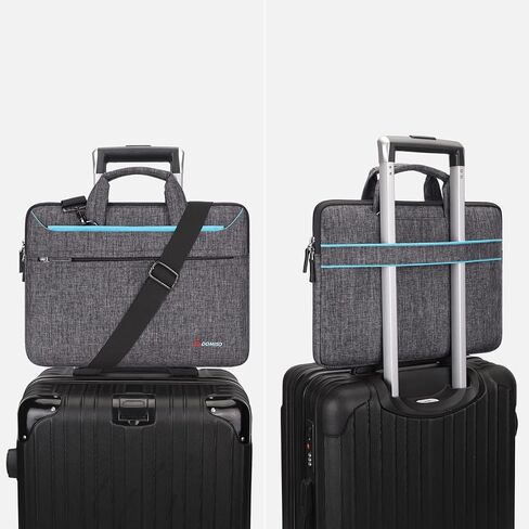 DOMISO 17.3 inch Laptop Bag Business Briefcase Water-resistant Notebook Messenger Shoulder Bag for 17.3" Macbook Pro 17/Dell Inspiron/MSI GS73VR Stealth Pro/Lenovo IdeaPad/HP Envy/ASUS ROG,Teal in Saudi Arabia