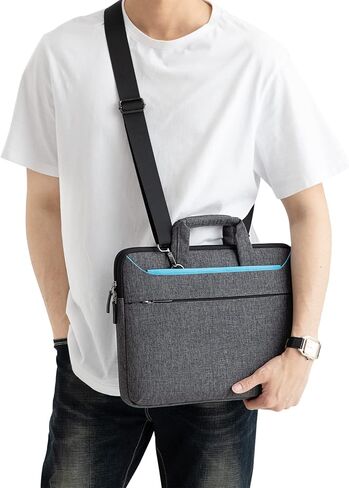 DOMISO 17.3 inch Laptop Bag Business Briefcase Water-resistant Notebook Messenger Shoulder Bag for 17.3" Macbook Pro 17/Dell Inspiron/MSI GS73VR Stealth Pro/Lenovo IdeaPad/HP Envy/ASUS ROG,Teal in Saudi Arabia