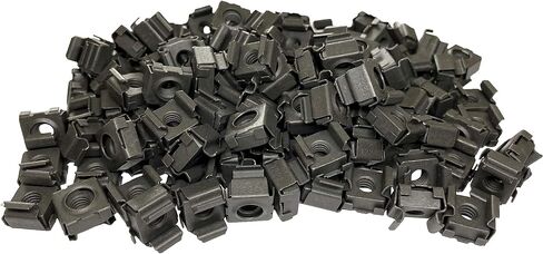 RackGold® Black 12-24 Cage Nuts 100 Pack - USA Made in Saudi Arabia
