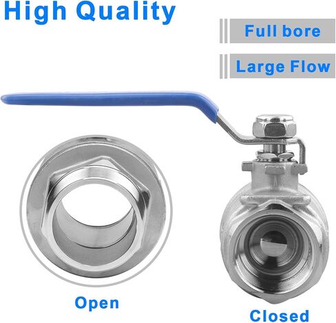 DERNORD 2 Pack Full Port Ball Valve 1/4 Inch - Male x Female Stainless Steel 304 Heavy Duty for Water, Oil, and Gas, 1000WOG in Saudi Arabia