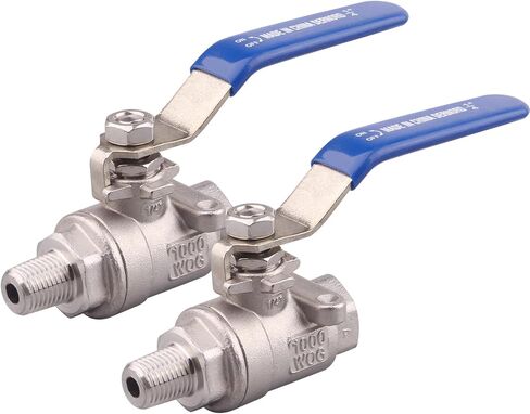 DERNORD 2 Pack Full Port Ball Valve 1/4 Inch - Male x Female Stainless Steel 304 Heavy Duty for Water, Oil, and Gas, 1000WOG in Saudi Arabia