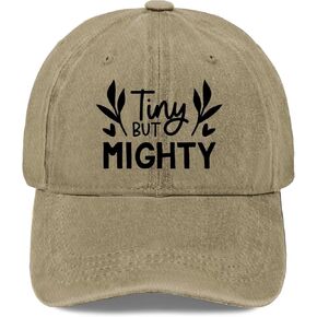 Tiny But Mighty Hat for Men and Women Funny Washed Distressed Baseball Cap in Kuwait