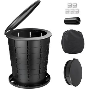 مرحاض محمول قابل للسحب، مقاس XXL، نونية محمولة مقاس 19.7 بوصة للبالغين والأطفال، مرحاض للتخييم مع غطاء، مرحاض للسفر، نونية محمولة للتخييم، والمشي لمسافات طويلة، ورحلة الطريق، والسيارة، والخيمة، وسائقي الشاحنات in Kuwait