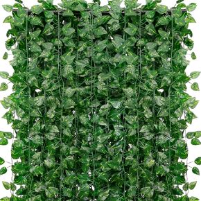 450 Feet 60 Pack Fake Greenery Hanging Garland, Artificial Ivy Leaf Plants, Vine Leaves, Flowers Foliage for Bedroom Garden Wall Decor in Saudi Arabia