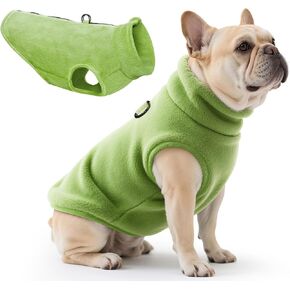 Idepet Dog Fleece Vest Sweater Zip Up Warm Pullover Dogs Jacket with D-Ring Leash Winter Cold Weater Coat Pet Sweatershirt Clothes Hoodie for Small Medium Dogs Boy Girl (Purple, M) in Kuwait