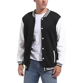 DHSPKN Men's Varsity Baseball Jacket Causal Slim Fit Varsity Letterman Jacket Boys Bomber Jackets in Kuwait