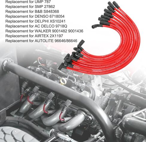 Spark Plug Wire Set 10.2mm 9718Q Replacement for Chevrolet Suburban Replacement for GMC Savana V8 5.0L 5.7L Silicone Ignition Wire Set 9PCS in Saudi Arabia