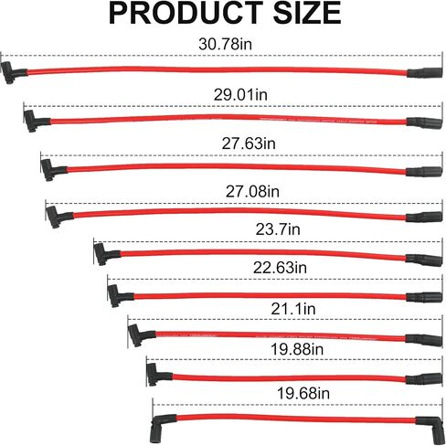 Spark Plug Wire Set 10.2mm 9718Q Replacement for Chevrolet Suburban Replacement for GMC Savana V8 5.0L 5.7L Silicone Ignition Wire Set 9PCS in Saudi Arabia