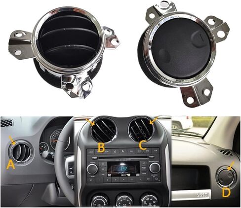 INDYAH A/C Air Vent Outlet Car Interior Front Dash Center Console Conditioning 1JW471DVAD 1JW481DVAD Compatible with Jeep Compass Patriot 2009-2014 (Color : B) in Saudi Arabia