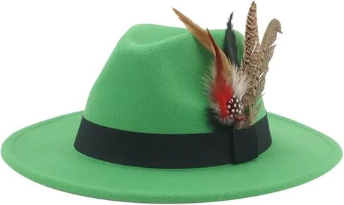 Top Hat Fedoras Hats Men Felt Hat Feather Casual Wedding Decorate Men in Saudi Arabia