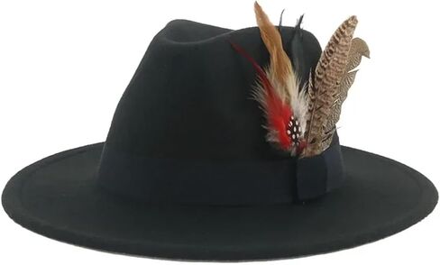 Top Hat Fedoras Hats Men Felt Hat Feather Casual Wedding Decorate Men in Saudi Arabia