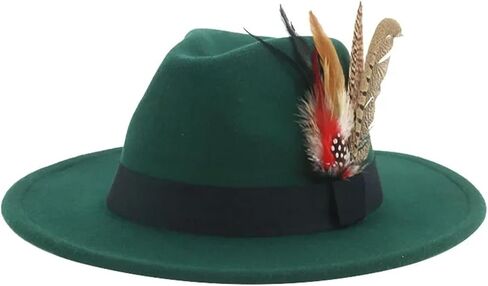 Top Hat Fedoras Hats Men Felt Hat Feather Casual Wedding Decorate Men in Saudi Arabia