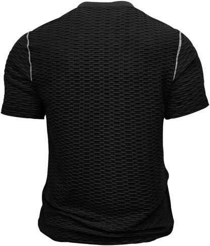 Men's Casual Henley Shirts Short Sleeve Button Slim Fit Summer Muscle T-Shirt in Saudi Arabia