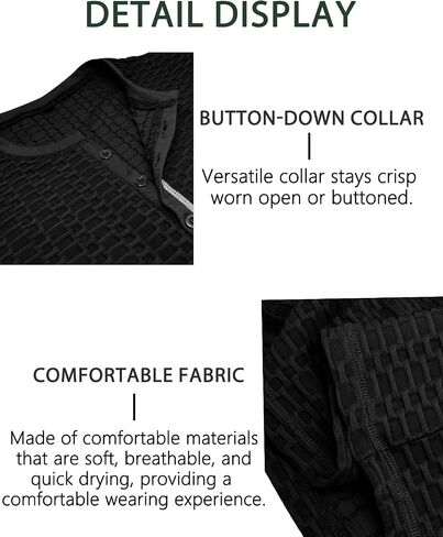 Men's Casual Henley Shirts Short Sleeve Button Slim Fit Summer Muscle T-Shirt in Saudi Arabia