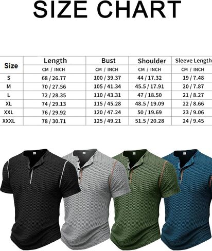 Men's Casual Henley Shirts Short Sleeve Button Slim Fit Summer Muscle T-Shirt in Saudi Arabia
