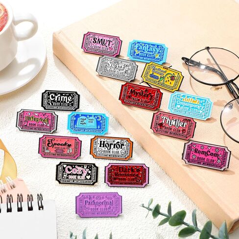 16 Pcs Book Enamel Pins Set Cute Bookish Lapel Pins Bookworm Bookish Gifts Metal Brooch Decorative for Book Lovers Clubs Readers Collectors Librarians Backpacks Clothing Jackets Hats in Saudi Arabia