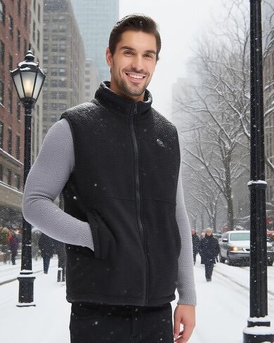 Loowoko Men's Fleece Heated Vest with Battery Pack Included, Rechargeable Electric Heating Jacket Lightweight Warming Vests in Saudi Arabia