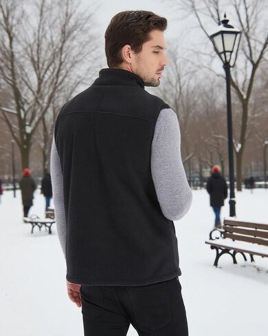 Loowoko Men's Fleece Heated Vest with Battery Pack Included, Rechargeable Electric Heating Jacket Lightweight Warming Vests in Saudi Arabia