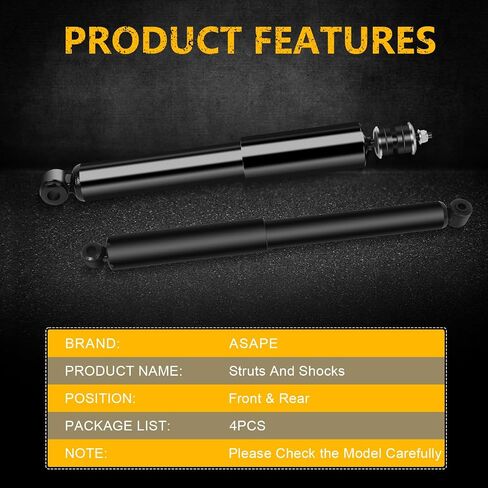 ASAPE Front and Rear Shock Absorbers Fit for 1990 1991 1992 1993 1994 1995 1996 1997 for Ford Ranger 1994 1995 1996 1997 for Mazda B3000 Auto Struts Replacement Shocks Assembly - 4PCS in Saudi Arabia