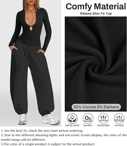 Women's Long Sleeve Deep V Neck Shirt Ribbed Knit Going Out Tops for Women Slim Fit Crop Trendy Y2k Casual Tight Shirts in Kuwait
