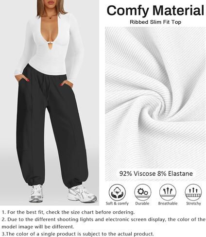 Women's Long Sleeve Deep V Neck Shirt Ribbed Knit Going Out Tops for Women Slim Fit Crop Trendy Y2k Casual Tight Shirts in Kuwait