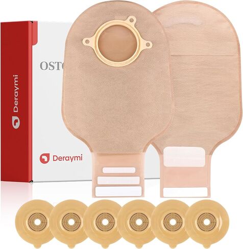 10 PCS Colostomy Bags Convex Ostomy Bag, One-Piece Ostomy Drain Pouches with A Belt for Irregular Stoma Uneven Wrinkled Skin, Max 45mm in Kuwait