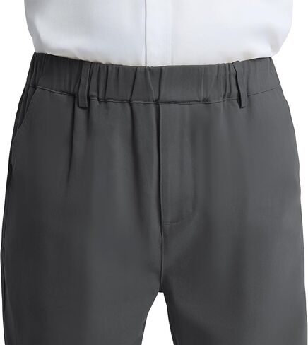 LETAOTAO Mens Elastic Waist Pants - Relaxed Fit Stretch Waistband Pull On Cotton Twill Casual Pants for Seniors in Kuwait