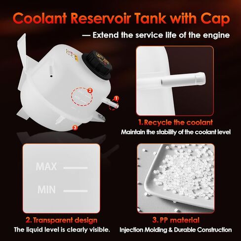 603-091 Front Engine Coolant Overflow Recovery Reservoir Radiator Expansion Tank with Cap, Compatible With 01-11 Ranger 2.3L L4, 01-10 B2300 2.3L L4, Replaces#: 1L5Z8A080AC, 2L5Z8A080AA in Saudi Arabia