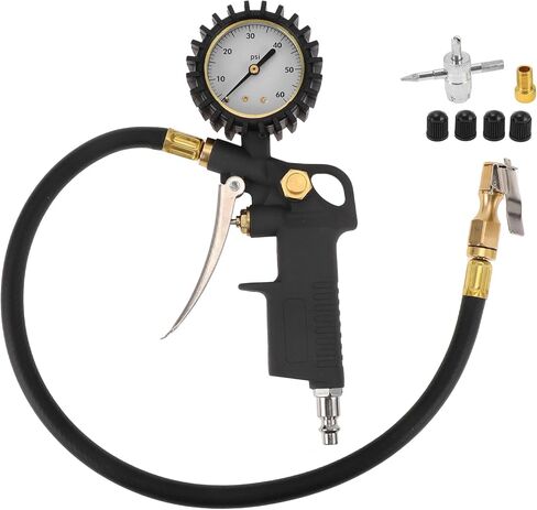 1 مجموعة عتاد مضغوط الإطارات العالمي مجموعات تروس الهواء تشاك 0-60PSI GHI07-60PSI مقياس ضغط الهواء للسيارة in Saudi Arabia