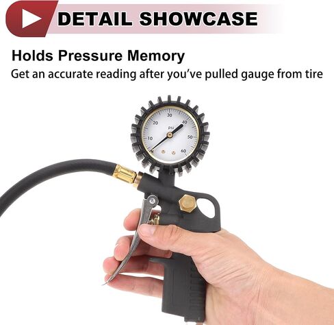 1 مجموعة عتاد مضغوط الإطارات العالمي مجموعات تروس الهواء تشاك 0-60PSI GHI07-60PSI مقياس ضغط الهواء للسيارة in Saudi Arabia