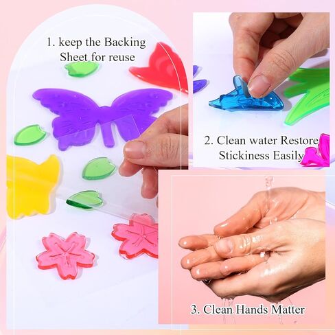 4 Sheets Gel Window Clings, Spring Summer Window Clings for Glass Windows, Floral Jelly Stickers, Window Stickers for Kids Toddlers Home School Nursery Party Supplies in Saudi Arabia