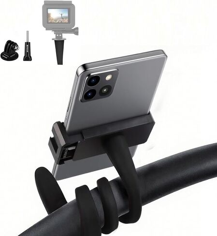 PULUZ Camera & Phone Suction Cup Mount for Gopro Camera or Phones，360°Adjustable Double Ball Head Car Suction Cup Holder with Phone Clamp and Action Camera Mount Adapter for Smooth Surfaces in Kuwait