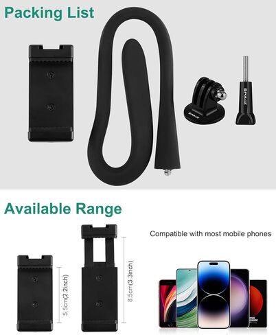 PULUZ Camera & Phone Suction Cup Mount for Gopro Camera or Phones，360°Adjustable Double Ball Head Car Suction Cup Holder with Phone Clamp and Action Camera Mount Adapter for Smooth Surfaces in Kuwait