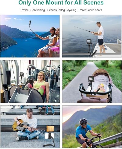 PULUZ Camera & Phone Suction Cup Mount for Gopro Camera or Phones，360°Adjustable Double Ball Head Car Suction Cup Holder with Phone Clamp and Action Camera Mount Adapter for Smooth Surfaces in Kuwait