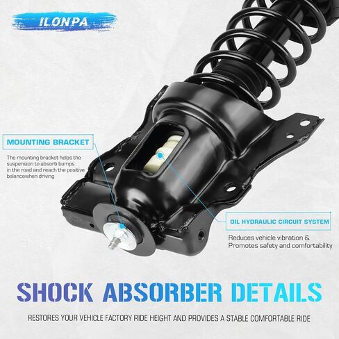 Rear Strut Shock Assembly w/Coil Spring Absorber for 2000-2005 Hyundai Sonata / 2001-2006 Kia Magentis / 2001-2005 Kia Optima / 2002-2005 Hyundai XG350, Struts Shocks Absorbers Replace 15071 15072 in Saudi Arabia