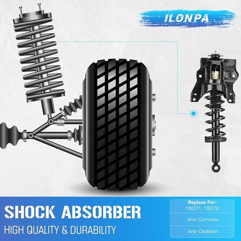 Rear Strut Shock Assembly w/Coil Spring Absorber for 2000-2005 Hyundai Sonata / 2001-2006 Kia Magentis / 2001-2005 Kia Optima / 2002-2005 Hyundai XG350, Struts Shocks Absorbers Replace 15071 15072 in Saudi Arabia