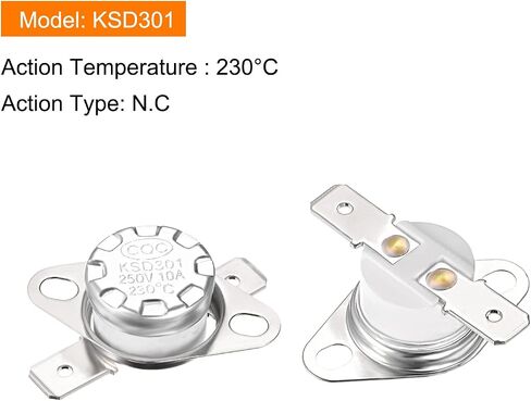 KSD301 Thermostat 170C NC Temperature Thermal Control Switch, [for Microwave Oven Refrigerators] - Normally Closed/2pcs in Saudi Arabia