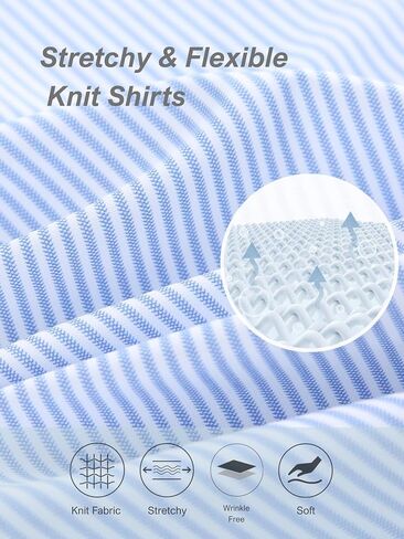 Men’s Dress Shirt Wrinkle Free Knit Button Down Shirt Long Sleeve Business Shirt in Saudi Arabia