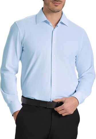 Men’s Dress Shirt Wrinkle Free Knit Button Down Shirt Long Sleeve Business Shirt in Saudi Arabia