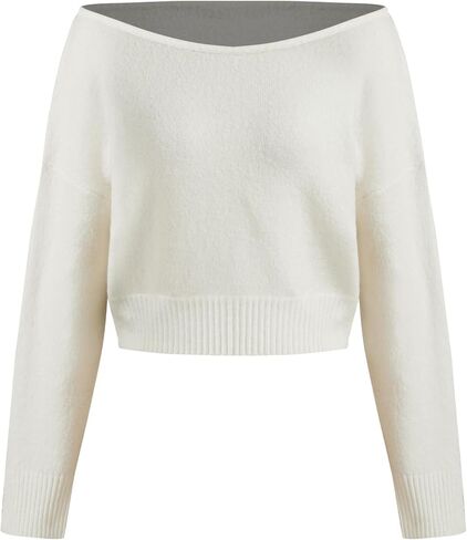 CIDER Knitted Boat Neck Solid Asymmetrical Long Sleeve Top in Saudi Arabia