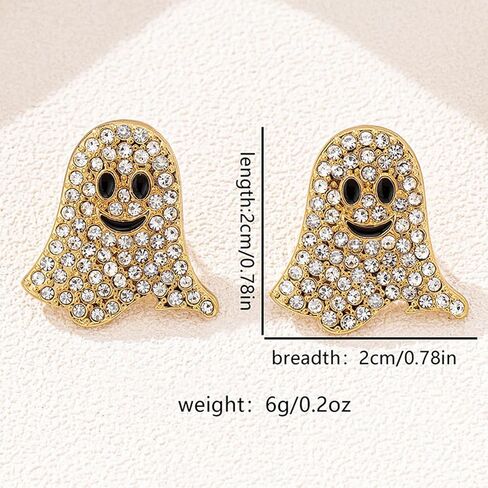 Halloween Ghost Earrings for Women Cute Halloween Stud Earrings Rhinestone Ghost earrings for Women Cosplay Party Jewelry in Saudi Arabia