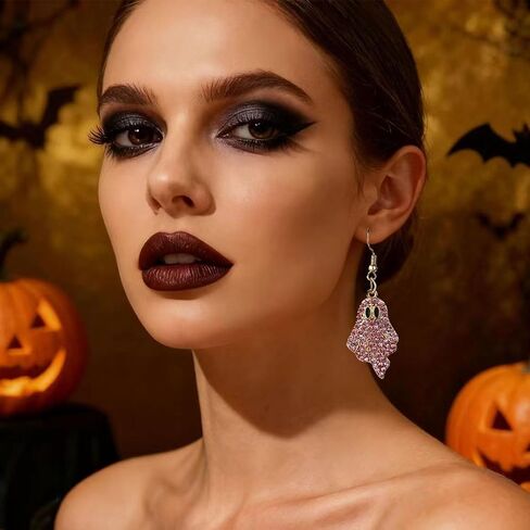 Halloween Ghost Earrings for Women Cute Halloween Stud Earrings Rhinestone Ghost earrings for Women Cosplay Party Jewelry in Saudi Arabia