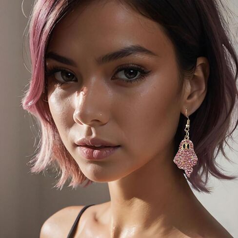 Halloween Ghost Earrings for Women Cute Halloween Stud Earrings Rhinestone Ghost earrings for Women Cosplay Party Jewelry in Saudi Arabia