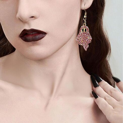 Halloween Ghost Earrings for Women Cute Halloween Stud Earrings Rhinestone Ghost earrings for Women Cosplay Party Jewelry in Saudi Arabia