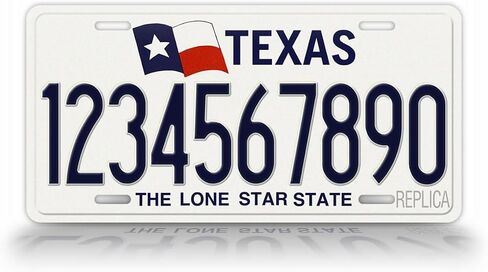 Custom 1990-1995 Texas Auto Tag Personalized Replica License Plate in Saudi Arabia